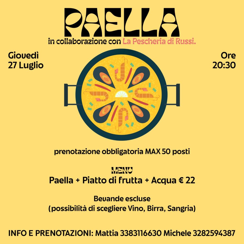 Paella – 27 Luglio Paella – 27 Luglio